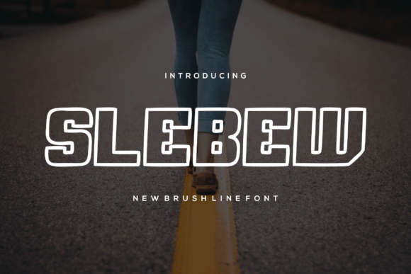 Slebew Display Font: Bold Outlined Letters for Handmade Products